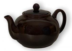 Porcelain 6 Cup Brown Teapot - 6 Cup Teapot For Sale
