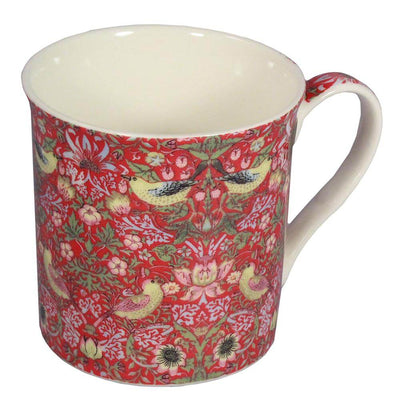 William Morris Red Strawberry Thief Cup