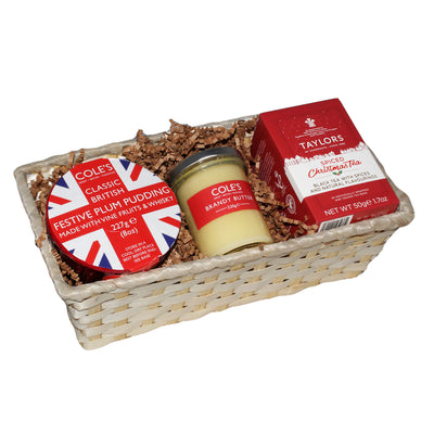 Christmas Pudding & Brandy Butter with Christmas Tea Gift Basket