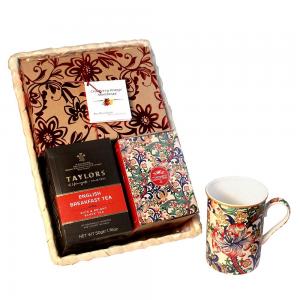 Cranberry Orange Cookie Gift Basket with Tea & Tea Cup