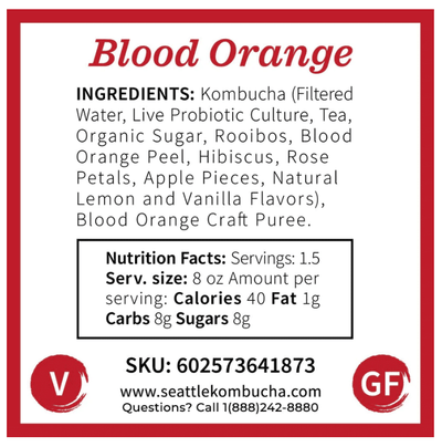 Blood Orange Seattle Kombucha Tea