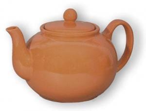 Porcelain 6 Cup Orange Teapot - 6 Cup Teapot For Sale