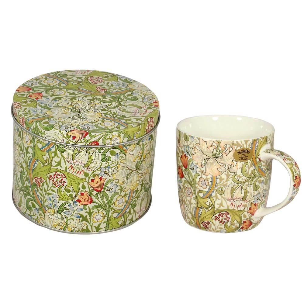 William Morris Golden Lily Tea Cup & Tea Tin
